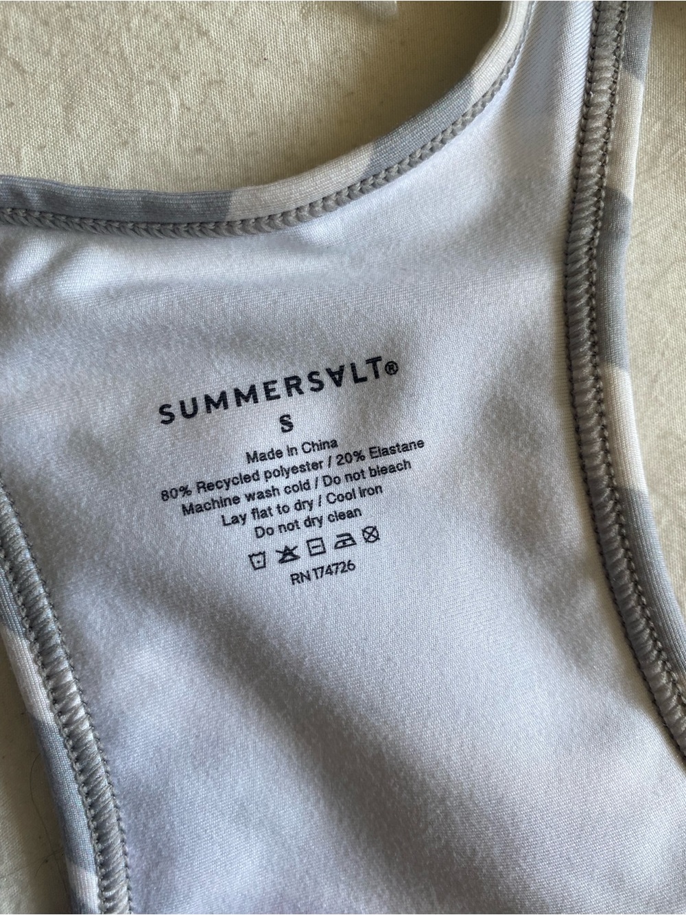 Summersalt Light Gray Zebra-Stripe Legging & Sports Bra Set - Picture 3 of 3